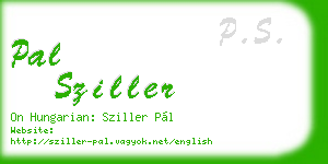 pal sziller business card