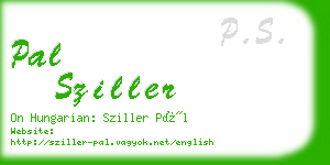 pal sziller business card